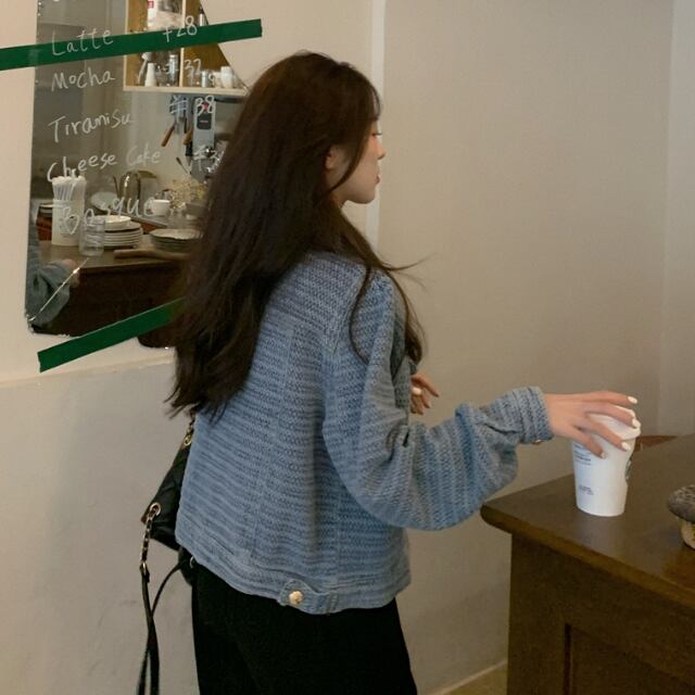アウター デニム ジャケット デニムジャケット ジャカードデニム レディース 襟付き キレセク ライトアウター 羽織 長袖 ミディアムジャケット 