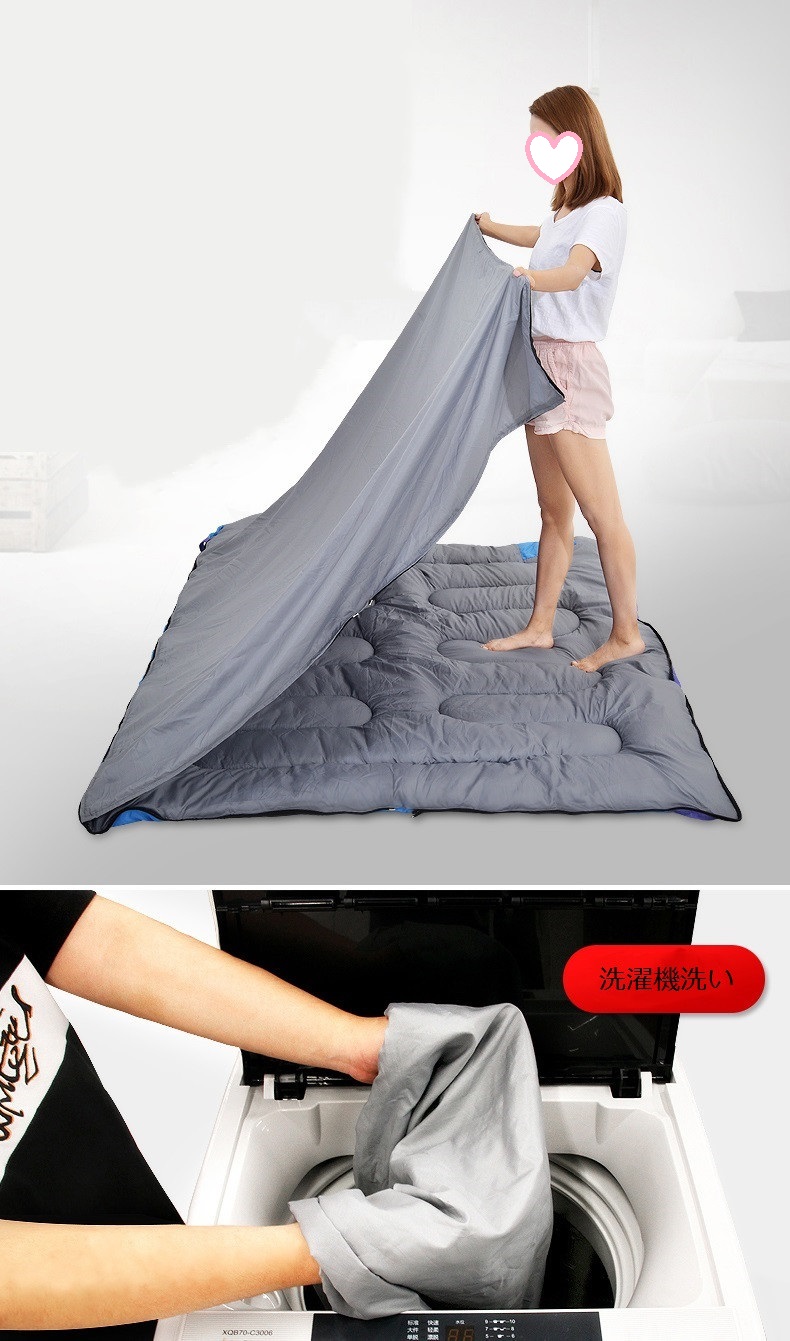 寝袋 シュラフ封筒型 軽量 保温 防水 スリーピングバッグ 防災用 キャンプ 登山 アウトドア 収納パック付き 避難用 洗濯可能 車中泊 コンパクト 春夏秋冬 