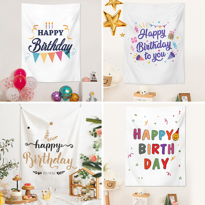 誕生日 飾り付け タペスト壁掛け おしゃれ 韓国 パーティー ポスター 韓国雑貨 バースデータペスト。送料無料 
