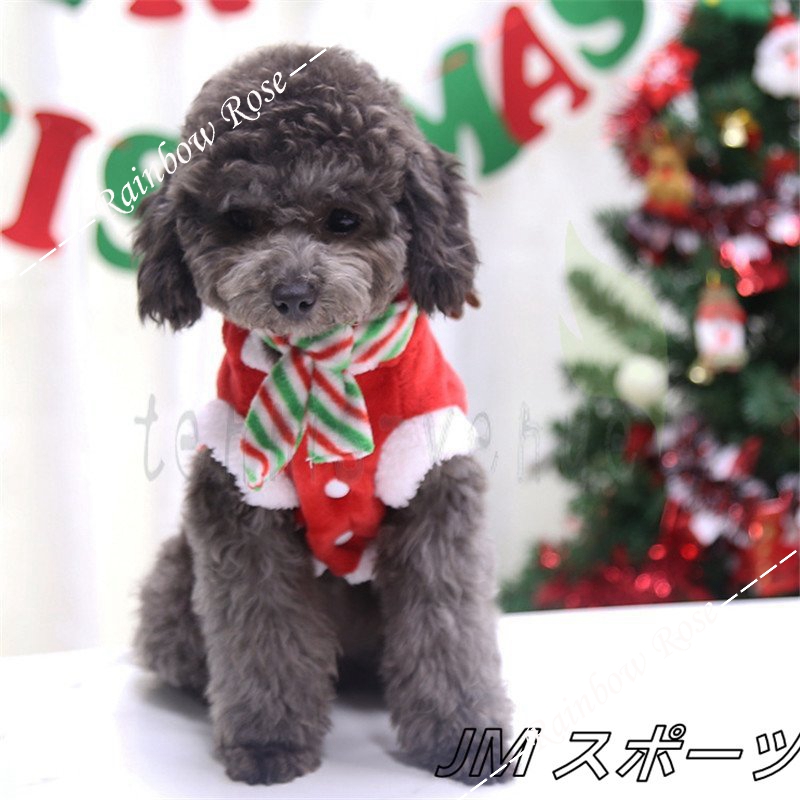 犬服 犬 服 小型犬 中型犬 ベロア XL クリスマスウエア ドッグウエア ドレス サンタ L レッド ワンピース 