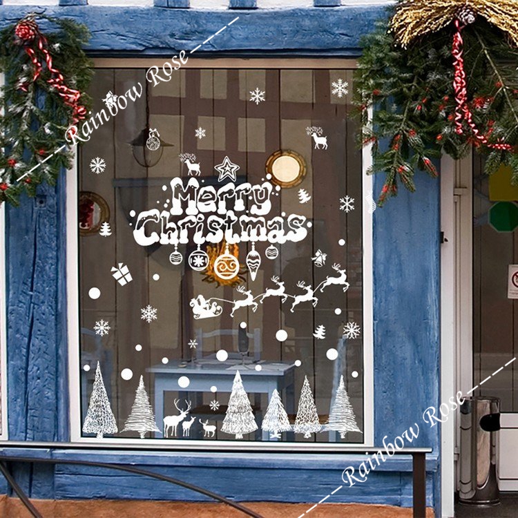 クリスマス ウォールステッカー 可愛いクリスマス雪の結晶 トナカイ 喫茶店 部屋飾り クリスマス装飾用 雪だるま 雪花 クリスマス ウォールステッカー 