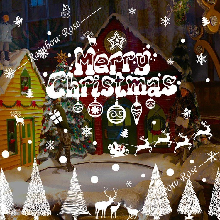 クリスマス ウォールステッカー 可愛いクリスマス雪の結晶 トナカイ 喫茶店 部屋飾り クリスマス装飾用 雪だるま 雪花 クリスマス ウォールステッカー 