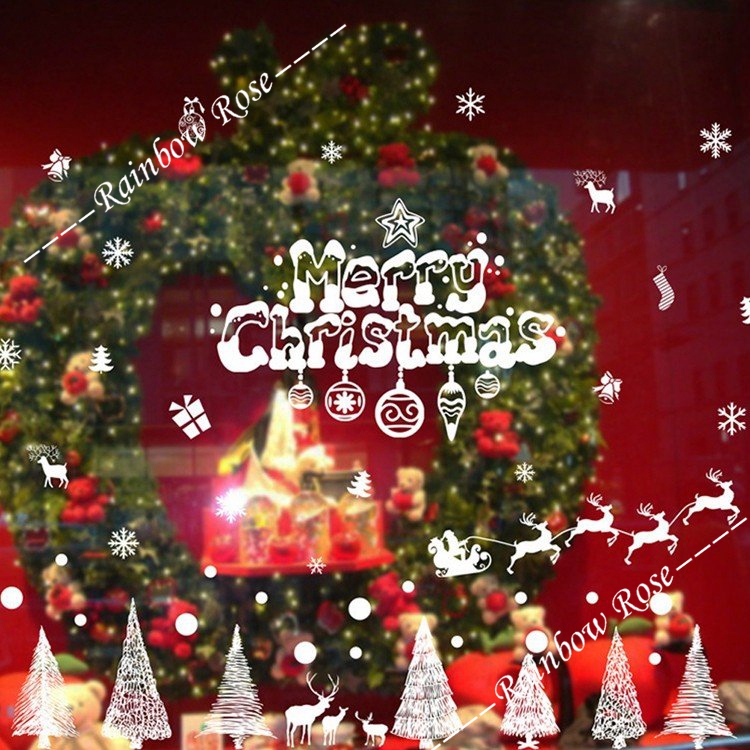 クリスマス ウォールステッカー 可愛いクリスマス雪の結晶 トナカイ 喫茶店 部屋飾り クリスマス装飾用 雪だるま 雪花 クリスマス ウォールステッカー 