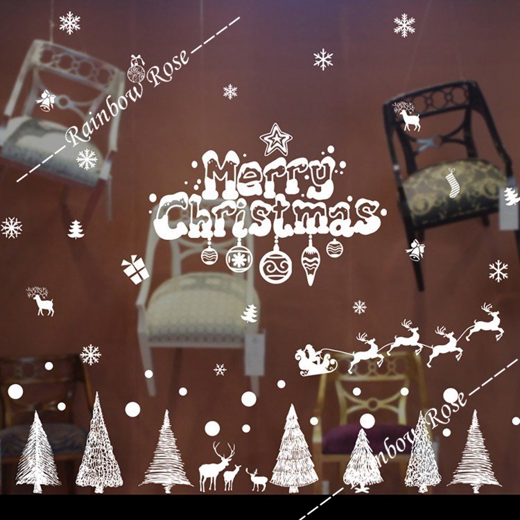 クリスマス ウォールステッカー 可愛いクリスマス雪の結晶 トナカイ 喫茶店 部屋飾り クリスマス装飾用 雪だるま 雪花 クリスマス ウォールステッカー 