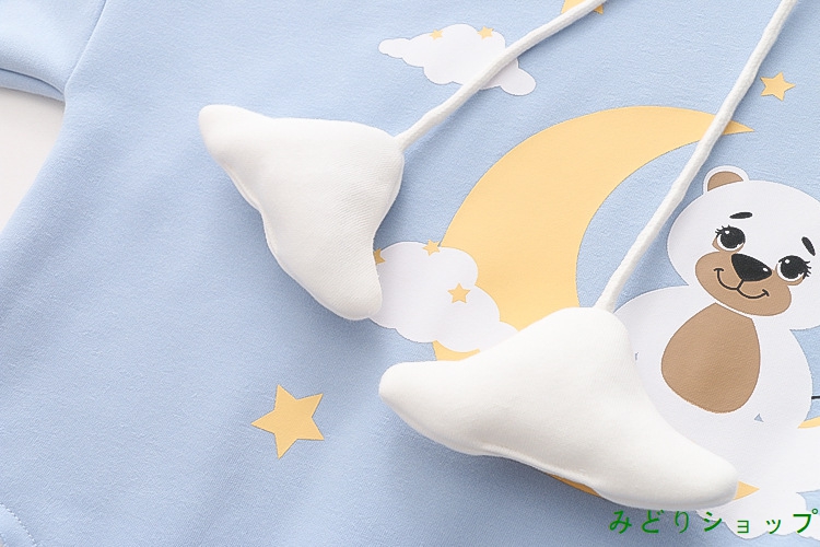 トレーナー 裏起毛 裏ボア 熊くま 雲 長袖 レディース 森ガール 