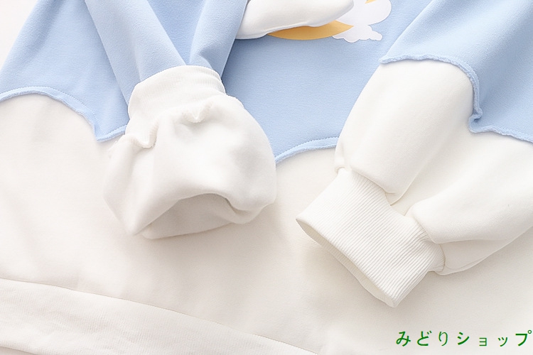 トレーナー 裏起毛 裏ボア 熊くま 雲 長袖 レディース 森ガール 