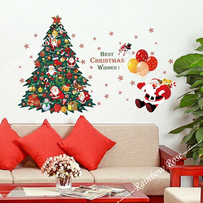 クリスマスツウォールステッカー サンタクロース クリスマスデコレーション 店舗ディスプレイ  