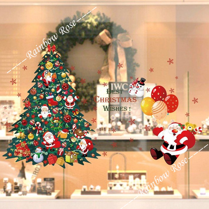 クリスマスツウォールステッカー サンタクロース クリスマスデコレーション 店舗ディスプレイ  