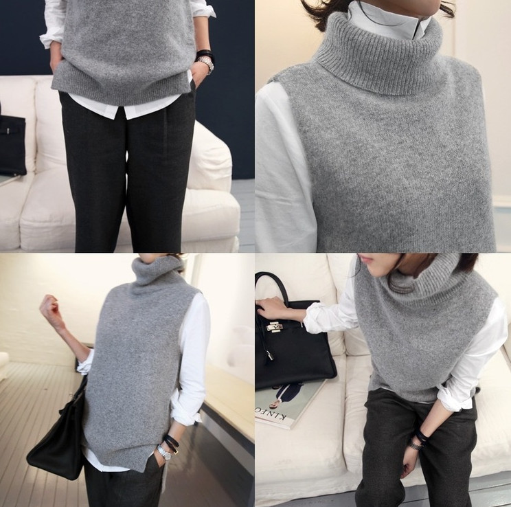 ベスト レディース 秋冬 ハイネック ニットベスト 韓国 着回し きれいめ 冬 ノースリーブ タートルネック レイヤード 秋 シンプル カジュアル 重ね着 