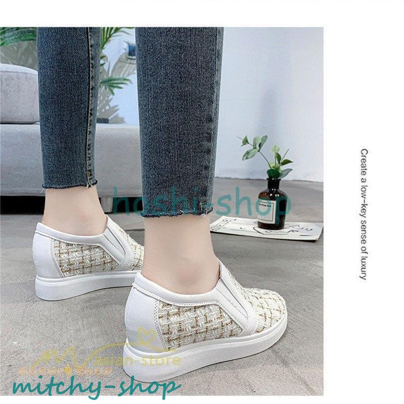 スリッポン レディース スニーカー 靴 歩きやすい 厚底 上品 ローファー 日常感 ローカット フラット厚底スニーカー 履きやすい おしゃれ 