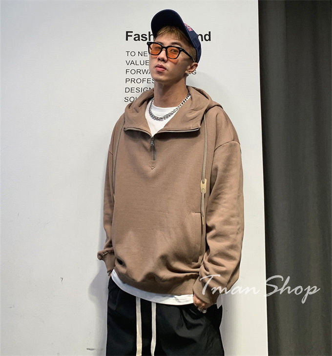 メンズ 長袖 無地 トップス プルオーバー フード付き アウトドア カジュアル スポーツ ビッグシルエット 着痩せ 大きいサイズ 春秋 メンズファッション 