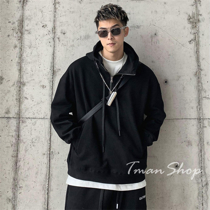 メンズ 長袖 無地 トップス プルオーバー フード付き アウトドア カジュアル スポーツ ビッグシルエット 着痩せ 大きいサイズ 春秋 メンズファッション 