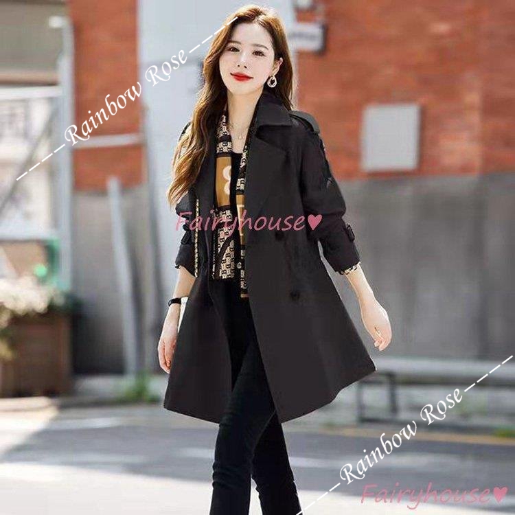 トレンチコート レディース 40代 ミディアム丈ジャケットカーキ 春コート アウター 30代 バーカー カジュアル韓国風 大きいサイズ 秋服 50代 