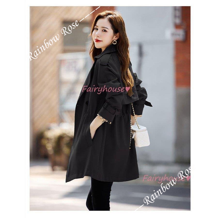 トレンチコート レディース 40代 ミディアム丈ジャケットカーキ 春コート アウター 30代 バーカー カジュアル韓国風 大きいサイズ 秋服 50代 