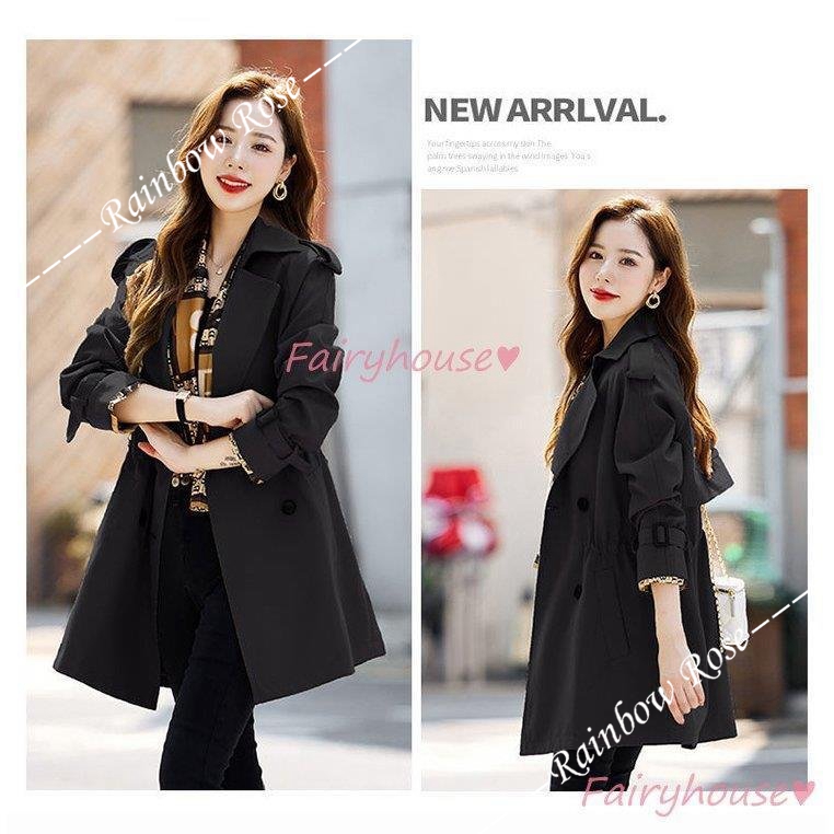 トレンチコート レディース 40代 ミディアム丈ジャケットカーキ 春コート アウター 30代 バーカー カジュアル韓国風 大きいサイズ 秋服 50代 