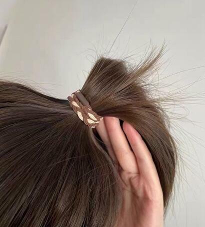 ヘアゴム アウトレット5点セットナチュラルカラー編み込みヘアゴム 新発売セール  