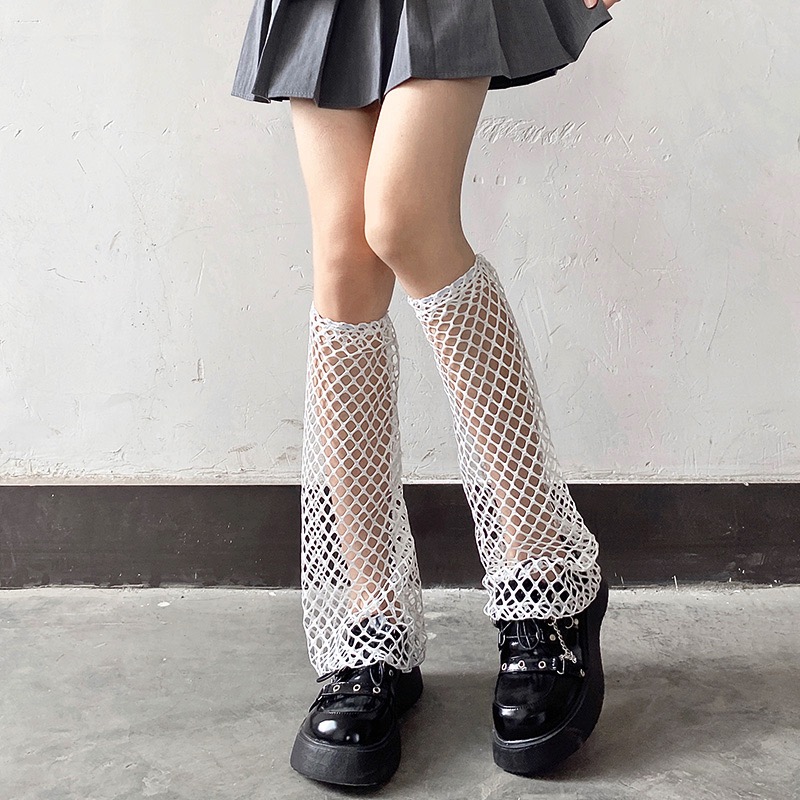 メッシュ シースルー レッグウォーマー カバー 韓国 ストリート 6ACC-202 ダンス レディース K-POP V系 HIPHOP 原宿系 衣装 Y2K 