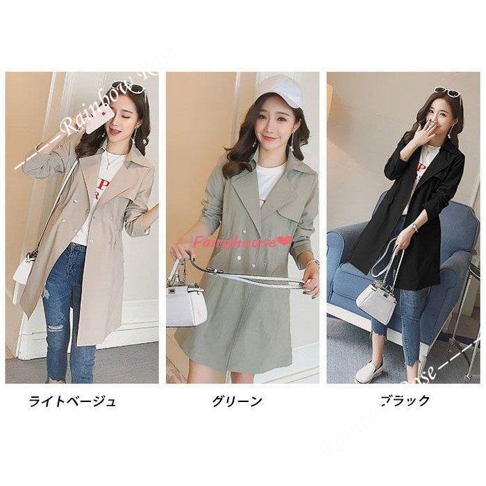 トレンチコート レディース 40代 ミディアム丈ジャケット 春コート ゆったりアウター 秋服 カジュアル韓国風 30代50代 オシャレ大きいサイズ 