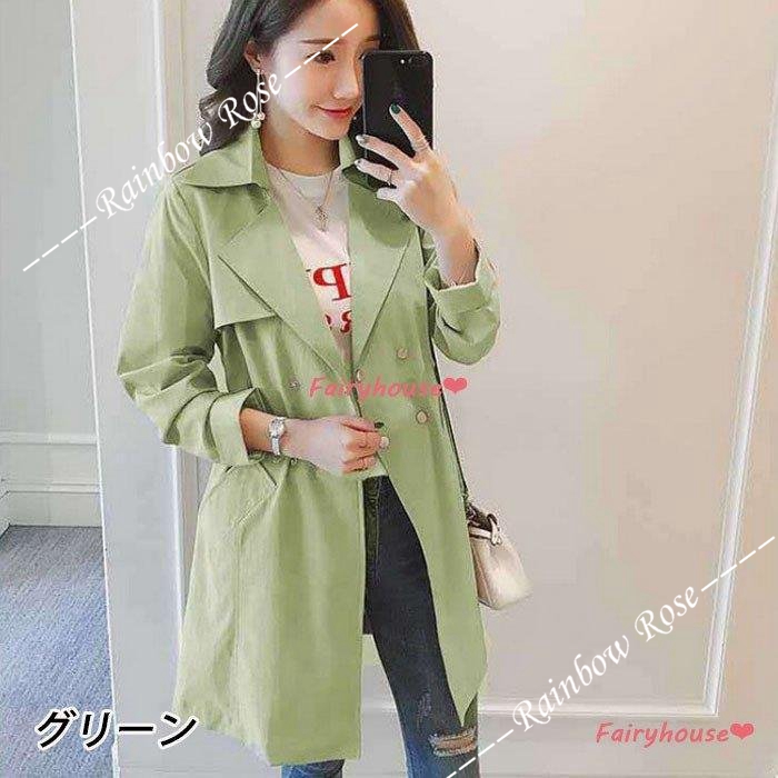 トレンチコート レディース 40代 ミディアム丈ジャケット 春コート ゆったりアウター 秋服 カジュアル韓国風 30代50代 オシャレ大きいサイズ 