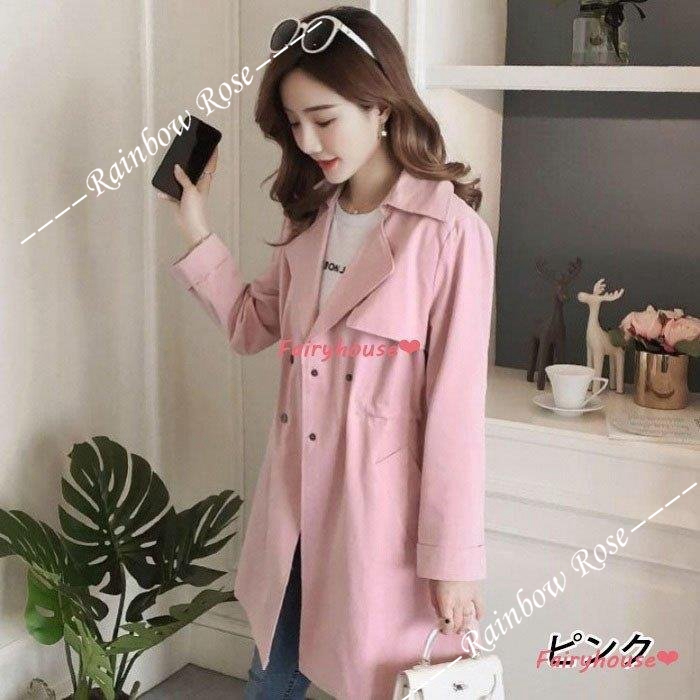 トレンチコート レディース 40代 ミディアム丈ジャケット 春コート ゆったりアウター 秋服 カジュアル韓国風 30代50代 オシャレ大きいサイズ 