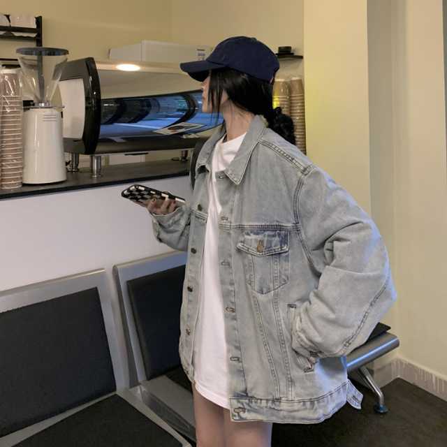 アウター デニム ジャケット デニムジャケット レディース ライトアウター キレセク 羽織 オーバーサイズ 襟付き 長袖 ミディアムジャケット 