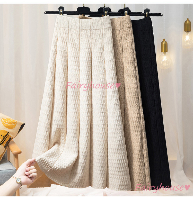 ニットスカート マキシ丈 秋冬 Aラインスカート 黒ニット フレアスカート セーター 40代 オシャレ50代 ロング丈スカート レディース ハイウェストボ大人 