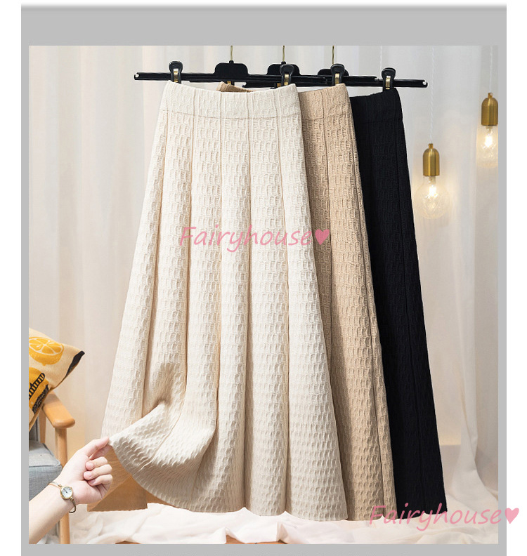 ニットスカート マキシ丈 秋冬 Aラインスカート 黒ニット フレアスカート セーター 40代 オシャレ50代 ロング丈スカート レディース ハイウェストボ大人 