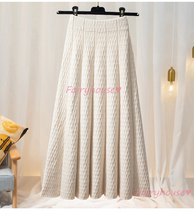 ニットスカート マキシ丈 秋冬 Aラインスカート 黒ニット フレアスカート セーター 40代 オシャレ50代 ロング丈スカート レディース ハイウェストボ大人 