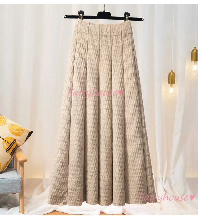 ニットスカート マキシ丈 秋冬 Aラインスカート 黒ニット フレアスカート セーター 40代 オシャレ50代 ロング丈スカート レディース ハイウェストボ大人 