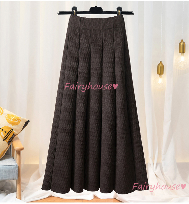 ニットスカート マキシ丈 秋冬 Aラインスカート 黒ニット フレアスカート セーター 40代 オシャレ50代 ロング丈スカート レディース ハイウェストボ大人 