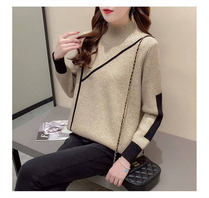 ニットセーター レディース 秋冬 40代 長袖トップス 無地 ハイネック カジュアル セーター ニットインナー ゆったり オシャレ プルオーバー 可愛い ボタン 大人 