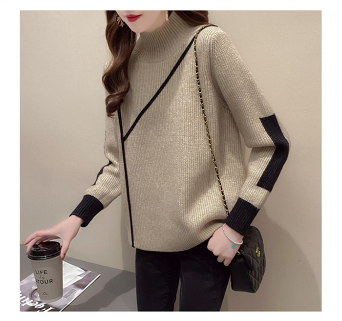 ニットセーター レディース 秋冬 40代 長袖トップス 無地 ハイネック カジュアル セーター ニットインナー ゆったり オシャレ プルオーバー 可愛い ボタン 大人 