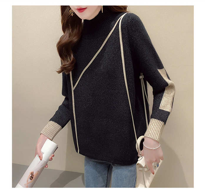 ニットセーター レディース 秋冬 40代 長袖トップス 無地 ハイネック カジュアル セーター ニットインナー ゆったり オシャレ プルオーバー 可愛い ボタン 大人 