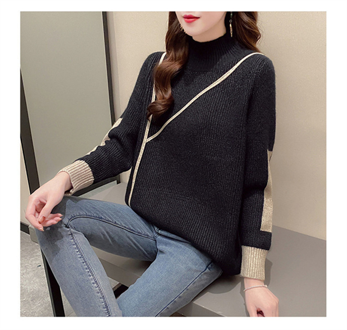 ニットセーター レディース 秋冬 40代 長袖トップス 無地 ハイネック カジュアル セーター ニットインナー ゆったり オシャレ プルオーバー 可愛い ボタン 大人 