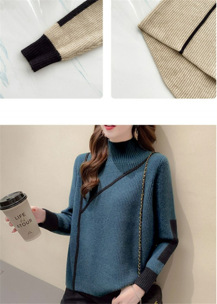 ニットセーター レディース 秋冬 40代 長袖トップス 無地 ハイネック カジュアル セーター ニットインナー ゆったり オシャレ プルオーバー 可愛い ボタン 大人 