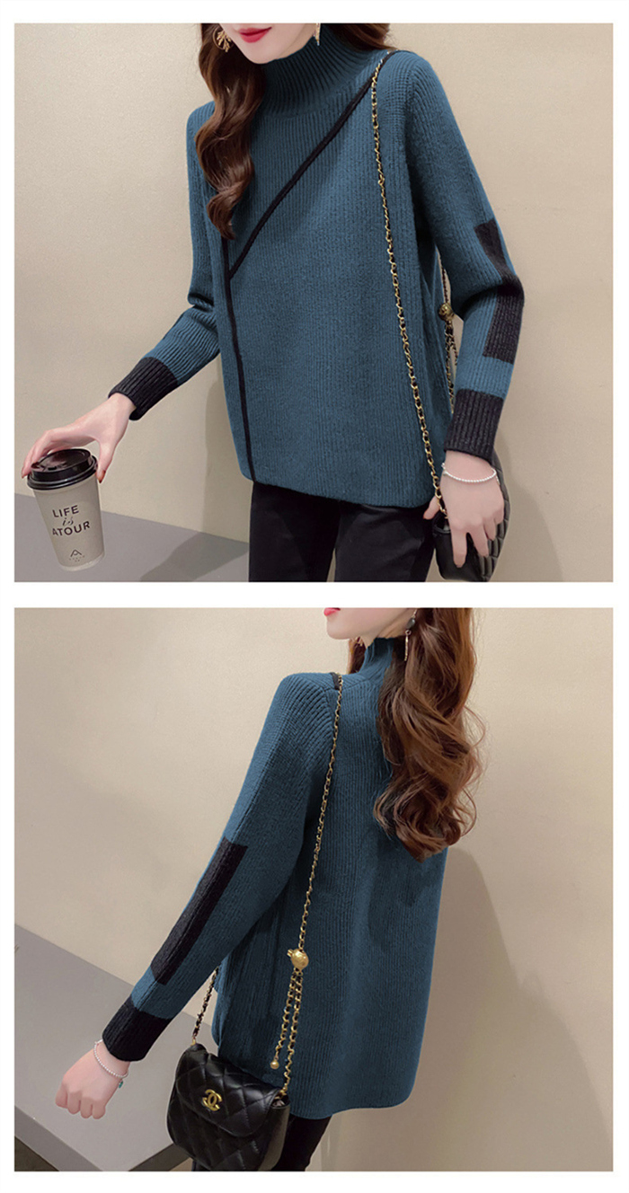 ニットセーター レディース 秋冬 40代 長袖トップス 無地 ハイネック カジュアル セーター ニットインナー ゆったり オシャレ プルオーバー 可愛い ボタン 大人 