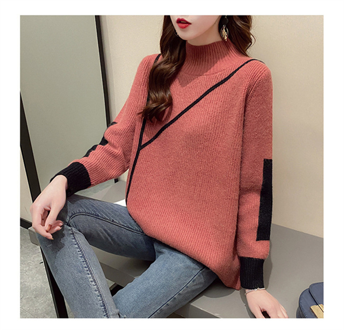 ニットセーター レディース 秋冬 40代 長袖トップス 無地 ハイネック カジュアル セーター ニットインナー ゆったり オシャレ プルオーバー 可愛い ボタン 大人 