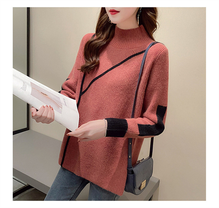 ニットセーター レディース 秋冬 40代 長袖トップス 無地 ハイネック カジュアル セーター ニットインナー ゆったり オシャレ プルオーバー 可愛い ボタン 大人 