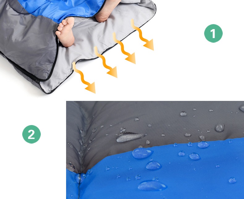 寝袋 シュラフ封筒型 軽量 保温 防水 スリーピングバッグ キャンプ 登山 収納パック付き アウトドア 車中泊 コンパクト 春夏秋冬 避難用 防災用 