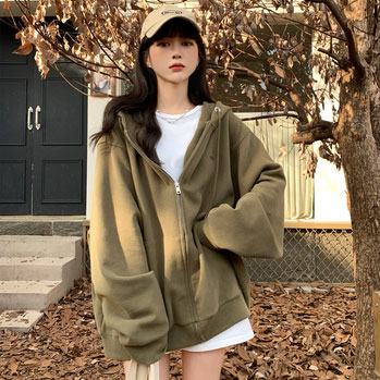 送料無料 スウェットジャケット レディース スウェットヒップ丈 ゆったり フード付き スウェット オーバーサイズ ジップアップ ジャケット 