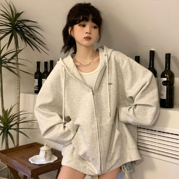 送料無料 スウェットジャケット レディース スウェットヒップ丈 ゆったり フード付き スウェット オーバーサイズ ジップアップ ジャケット 
