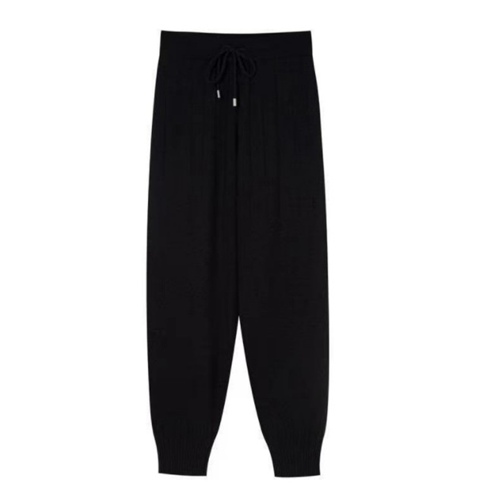 ニットパンツ レディース 40代 秋冬 ボロングパンツ ニットパンツ カットソー ウェストゴム 体型カバー 韓国風 ウエストゴム 通勤 おしゃれ 通学 