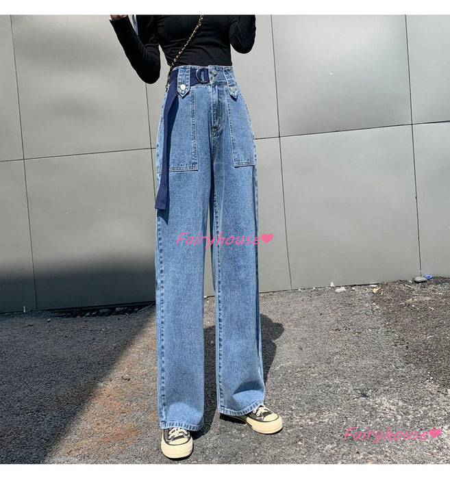 ジーンズ レディース デニムパンツ ストレート ジーパン ワイドパンツ ロングデニムワイドパンツ ハイウエスト 春夏 ゆったり着痩せ ズボン 秋冬 オシャレ30代 