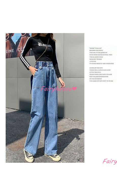 ジーンズ レディース デニムパンツ ストレート ジーパン ワイドパンツ ロングデニムワイドパンツ ハイウエスト 春夏 ゆったり着痩せ ズボン 秋冬 オシャレ30代 