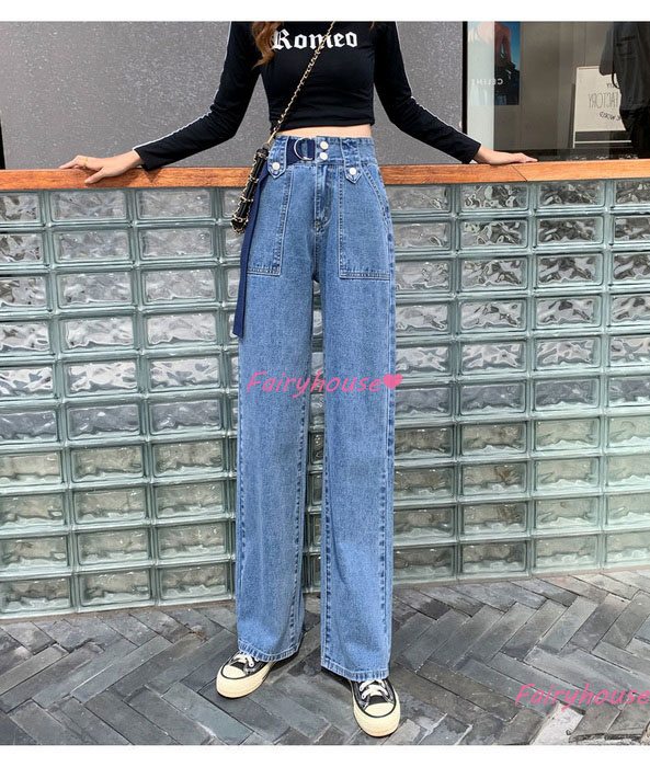 ジーンズ レディース デニムパンツ ストレート ジーパン ワイドパンツ ロングデニムワイドパンツ ハイウエスト 春夏 ゆったり着痩せ ズボン 秋冬 オシャレ30代 