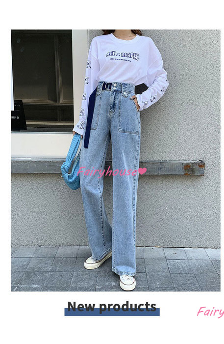ジーンズ レディース デニムパンツ ストレート ジーパン ワイドパンツ ロングデニムワイドパンツ ハイウエスト 春夏 ゆったり着痩せ ズボン 秋冬 オシャレ30代 