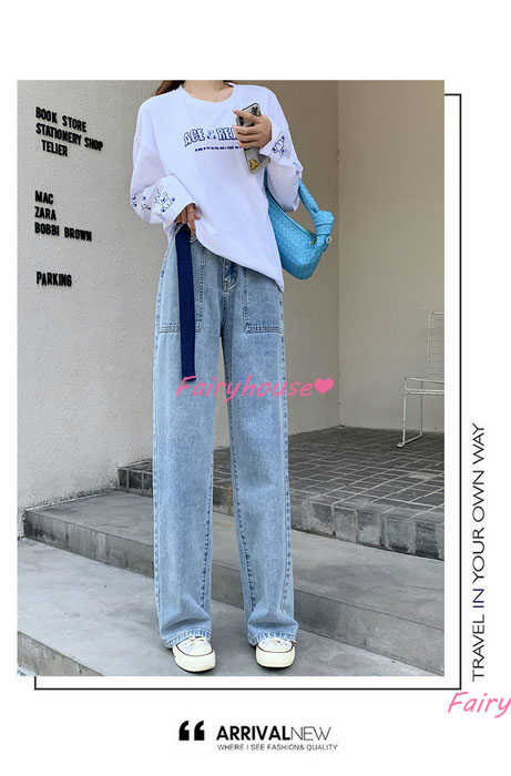ジーンズ レディース デニムパンツ ストレート ジーパン ワイドパンツ ロングデニムワイドパンツ ハイウエスト 春夏 ゆったり着痩せ ズボン 秋冬 オシャレ30代 
