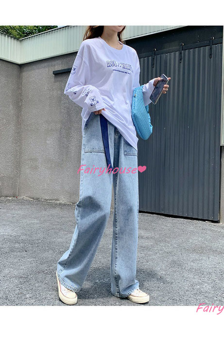 ジーンズ レディース デニムパンツ ストレート ジーパン ワイドパンツ ロングデニムワイドパンツ ハイウエスト 春夏 ゆったり着痩せ ズボン 秋冬 オシャレ30代 