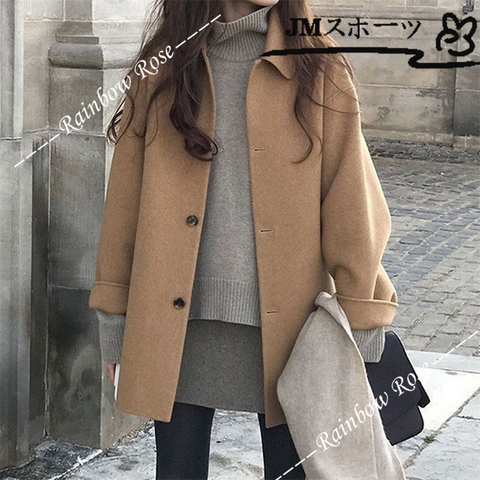 チェスターコートロング丈コート冬レディースジャケットアウタートップスオーバーサイズスリット長袖あったか厚手可愛いお洒落  