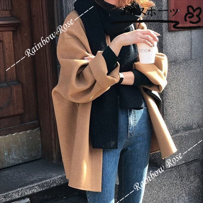 チェスターコートロング丈コート冬レディースジャケットアウタートップスオーバーサイズスリット長袖あったか厚手可愛いお洒落  